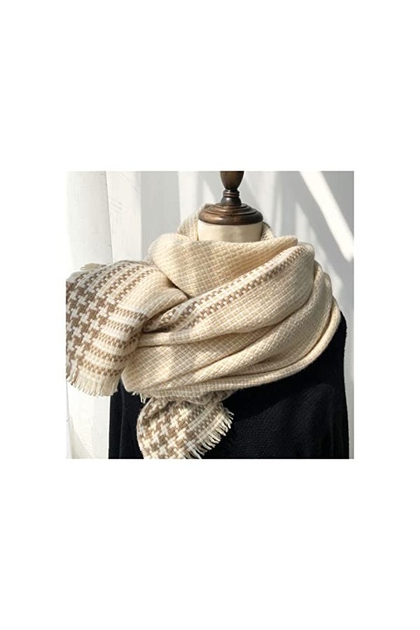 KIZQYN Châles Écharpe en Laine dautomne et dhiver for Femmes Style de Tissage Polyvalent et Luxueux châle Long épaissi Chau