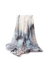 KIZQYN Châles Châle en Soie rétro Encre Peinture Motif écharpe Printemps et Automne Robe Cadeau for Femme et mère Foulards Éc