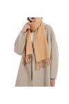 WSPDSD Écharpe laine écharpe frange châle couleur unie automne hiver écharpe polyvalent cachemire plastron cou femme