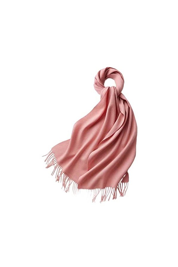 WSPDSD Écharpe laine écharpe frange châle couleur unie automne hiver écharpe polyvalent cachemire plastron cou femme