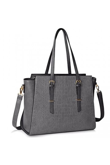 NUBILY Sac à Main Sac Cabas Femmes Sac Cours Lycee Grand PU Cuir Sac de Cours Sac Fourre Tout Sac Ordinateur Portable 15.6 Po