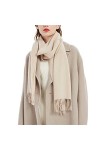 WSPDSD Écharpe laine écharpe frange châle couleur unie automne hiver écharpe polyvalent cachemire plastron cou femme