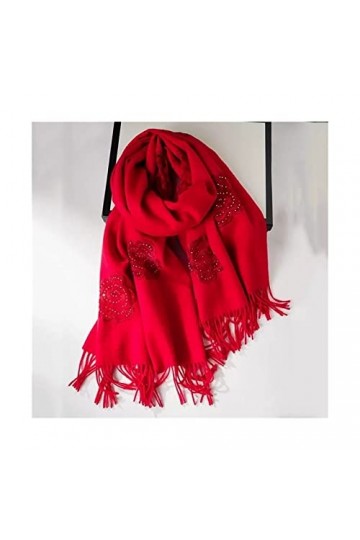 Envelopper Écharpe en Laine Femme Automne et Hiver Grande Taille châle Haut de Gamme Manuel Broderie tridimensionnelle avec C