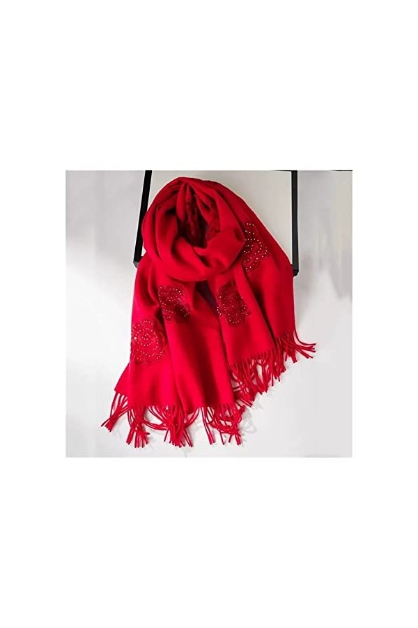 Envelopper Écharpe en Laine Femme Automne et Hiver Grande Taille châle Haut de Gamme Manuel Broderie tridimensionnelle avec C