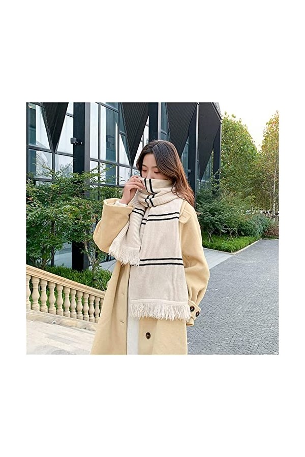 Samnuerly Châle en Laine tricoté pour Femmes, Couleur Pure, Automne-Hiver, Chaleur épaissie, écharpe étendue