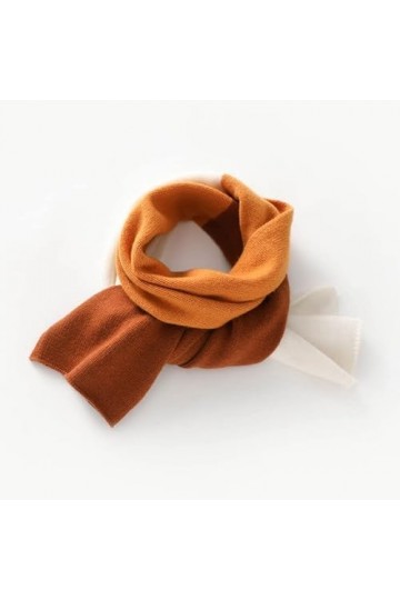 SZWH Couleur bloquée écharpe Cachemire Femmes Hiver épaissi Tricot Chaud Tricolore Mode Caramel écharpes en Plein air Voyage 