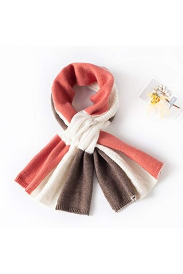 Écharpe en Cachemire pour Femme Automne et Hiver Court Col en Laine Sauvage Protecteur de Col Croisé Couleur Assortie Tricota