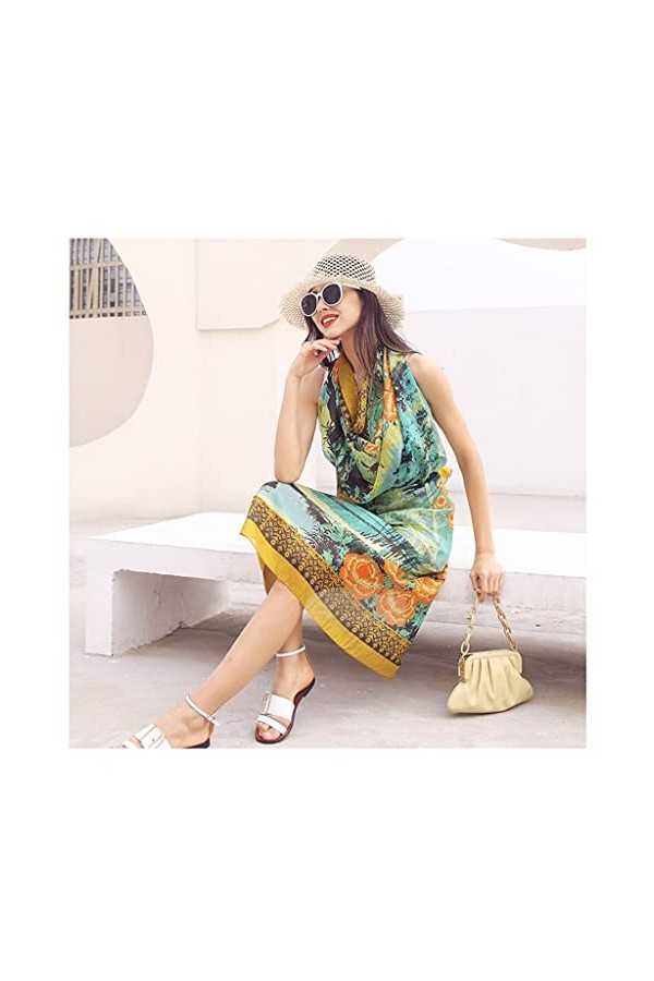 Écharpe Carrée Pour Femmes De Luxe Léger Châle Mince Pour Femmes De Vacances À La Mer Écharpe Dété Pour Femmes De Luxe Léger