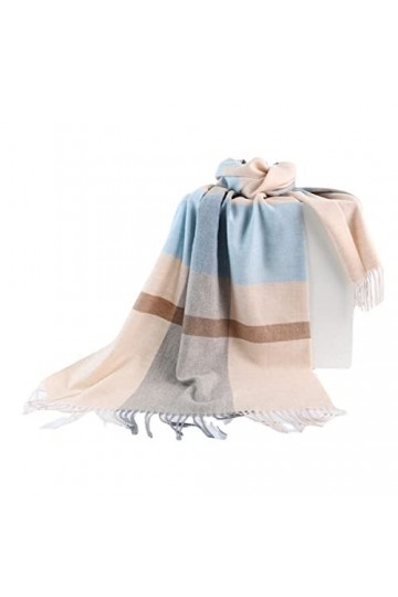 Foulard en Soie, Écharpes de Couverture pour Femmes Hiver Classique Écharpe à Carreaux Chaud Doux Chunky Grande Couverture Wr