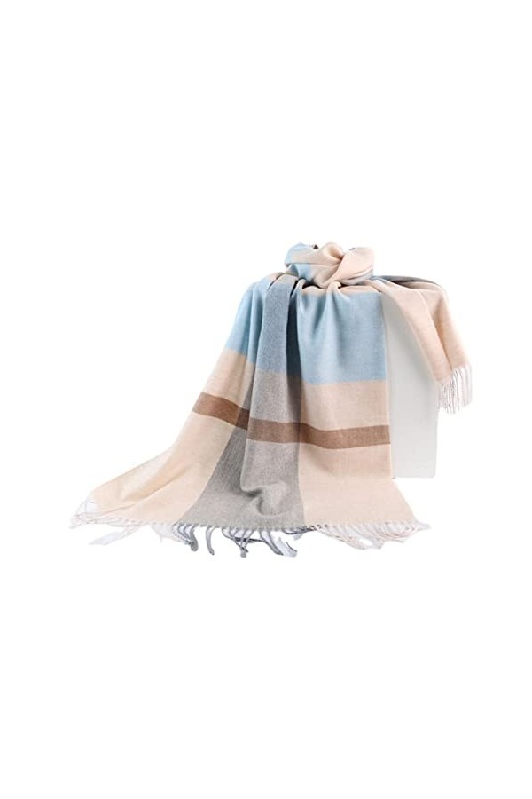 Foulard en Soie, Écharpes de Couverture pour Femmes Hiver Classique Écharpe à Carreaux Chaud Doux Chunky Grande Couverture Wr