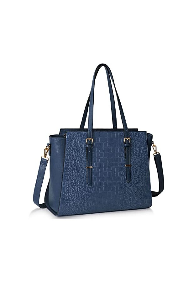 NUBILY Sac à Main Sac Cabas Femmes Sac Cours Lycee Grand PU Cuir Sac de Cours Sac Fourre Tout Sac Ordinateur Portable 15.6 Po