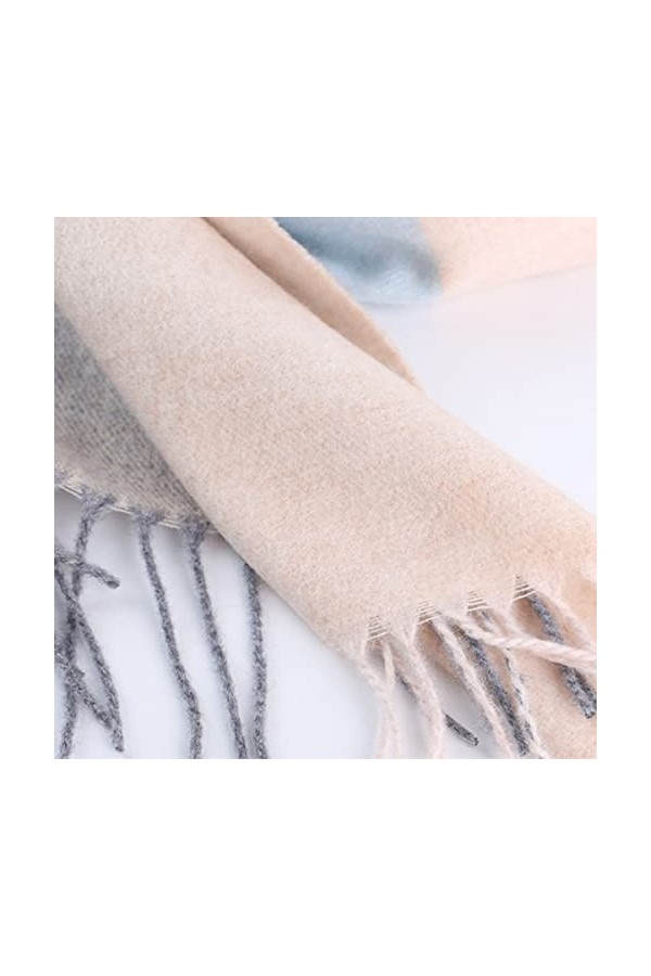 Foulard en Soie, Écharpes de Couverture pour Femmes Hiver Classique Écharpe à Carreaux Chaud Doux Chunky Grande Couverture Wr