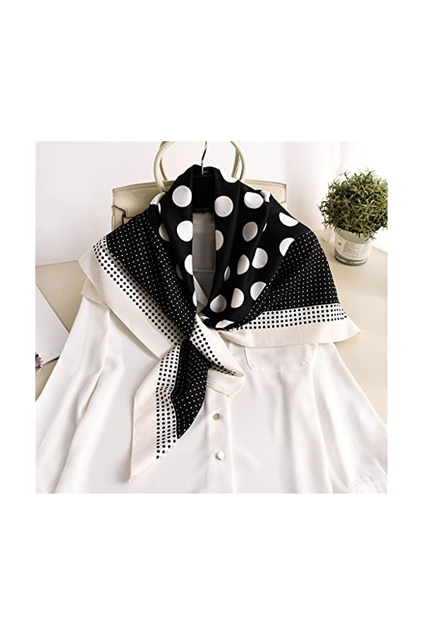 TWDYC Écharpe carrée Cravate Cravate Impression Satin Soie Écharpe Écharpe Foulard pour Femme Petite Écharpe de Soie Longue B