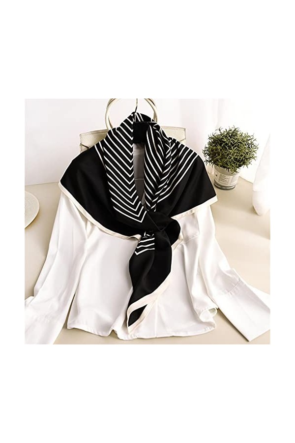 TWDYC Écharpe carrée Cravate Cravate Impression Satin Soie Écharpe Écharpe Foulard pour Femme Petite Écharpe de Soie Longue B