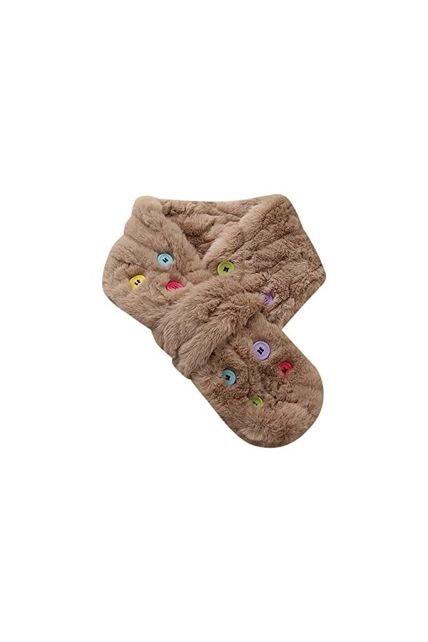 Momolaa 2022 Nouvelle Couleur Bouton col Imitation Imitation Lapin écharpe Femme Hiver Moelleux Chaud écharpe Snowboard Homme