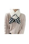Femmes Wrap Col Femelle Mignon en Peluche Bavoir Croix Étudiant Écharpe Col Bavoir Écharpe Cou Shrug Wrap Doux Chaud Couleur
