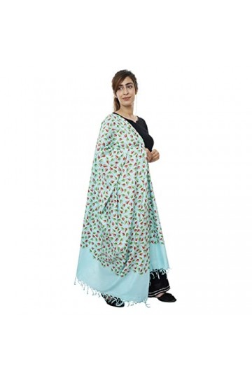 Handicraft Bazarr Écharpe de mariée en coton et soie de style hippie - 122 x 213 cm - Écharpe dhiver douce et chaude - Pour 