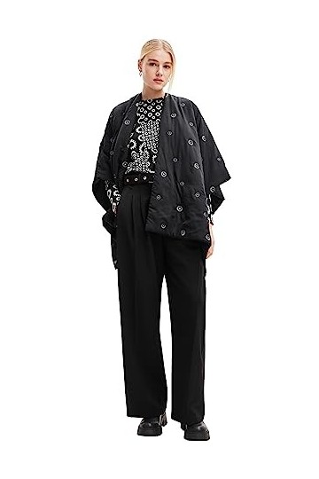 Desigual Poncho_Mini ATRE Elbrus, Black, Taille Unique aux Femmes
