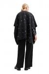 Desigual Poncho_Mini ATRE Elbrus, Black, Taille Unique aux Femmes