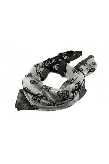 GUESS Fynna Kefiah Scarf 125X125 Coal Logo