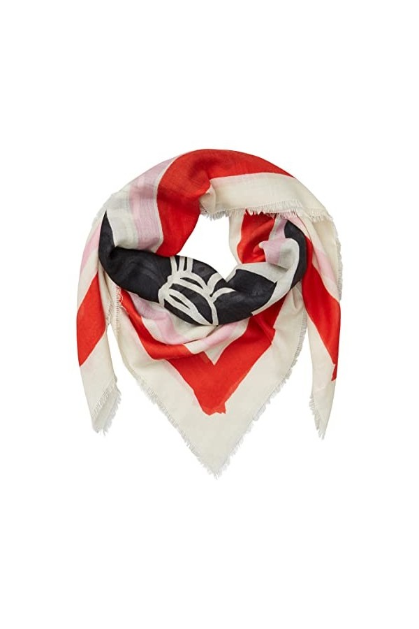 Becksöndergaard 2301620004-018 Lostera Siw Écharpe pour femme Beige Multicolore en coton Imprimé Lobster 110 x 110 cm, mult