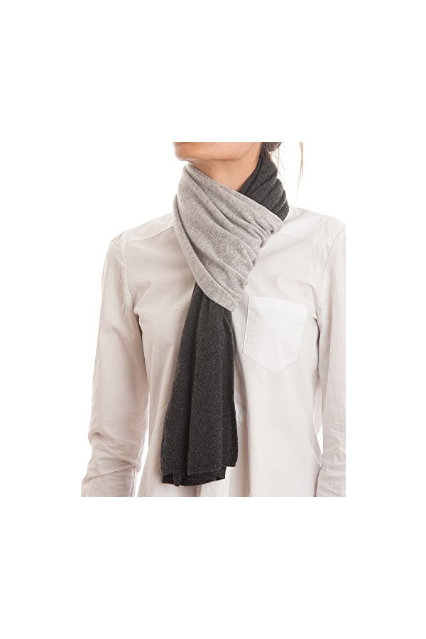 DALLE PIANE CASHMERE - Écharpe bi-couleur 100% cachemire - Femme/Homme, Couleur: Violet, Taille unique