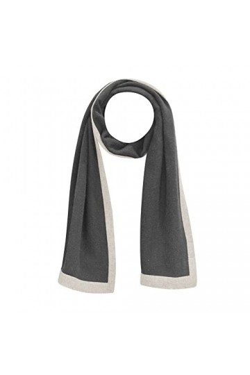 LES Poulettes - Echarpe Laine et Cachemire Bicolore Grise et Blanche