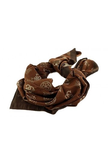 GUESS Fynna Kefiah Scarf 125X125 Mocha Logo