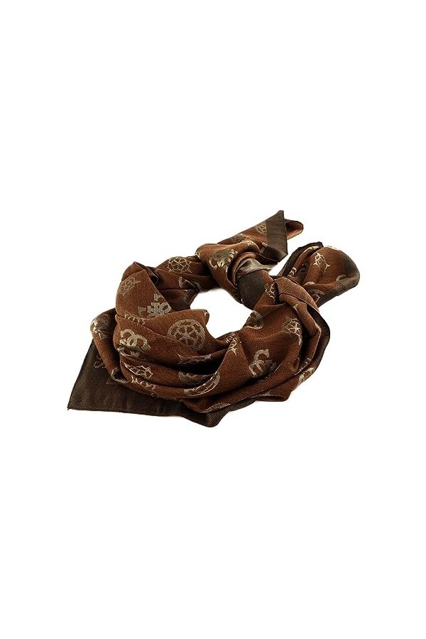 GUESS Fynna Kefiah Scarf 125X125 Mocha Logo