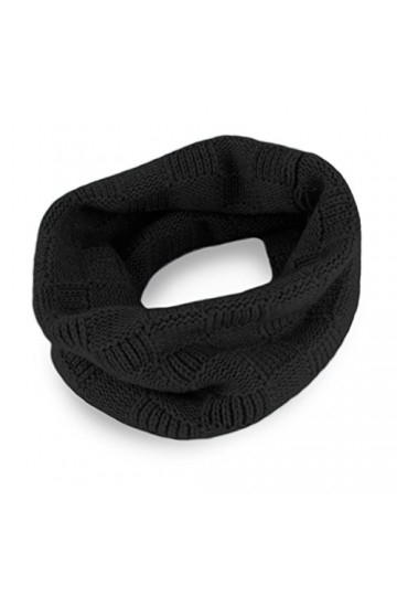 Love Cashmere Snood en 100% Cachemire à Carreaux pour Femme - Noir - Fait main à Écosse