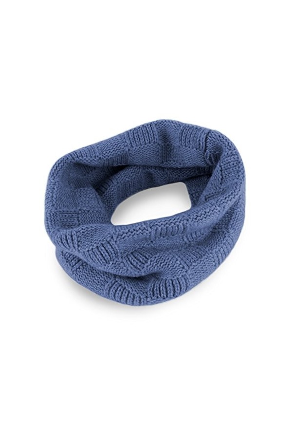 Love Cashmere Snood en 100% Cachemire à Carreaux pour Femme - Blu Jean - Fait main à Écosse