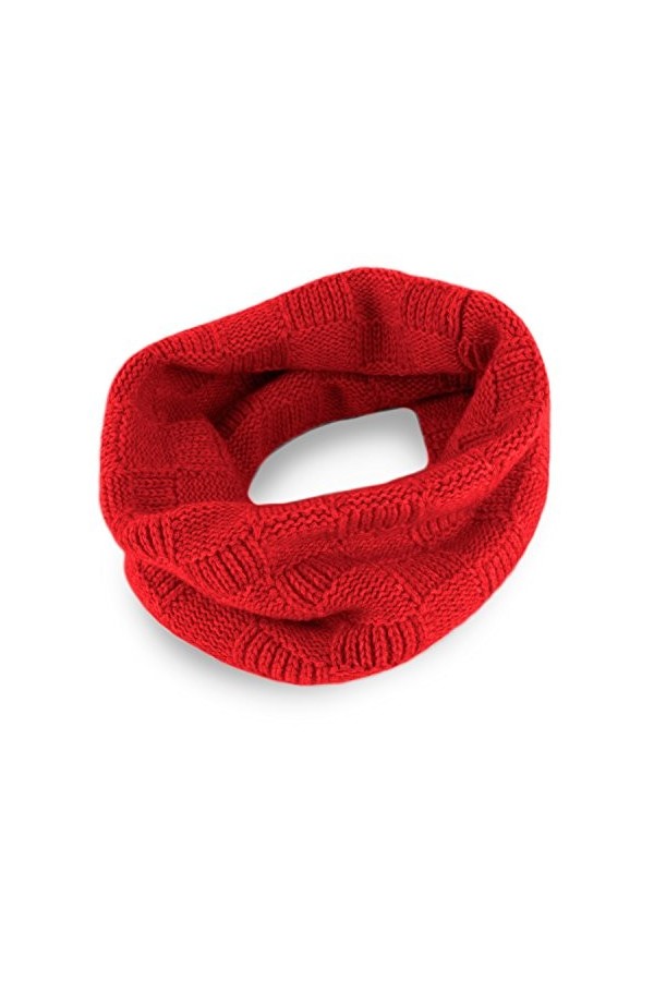 Love Cashmere Snood en 100% Cachemire à Carreaux pour Femme - Rouge Vif - Fait main à Écosse