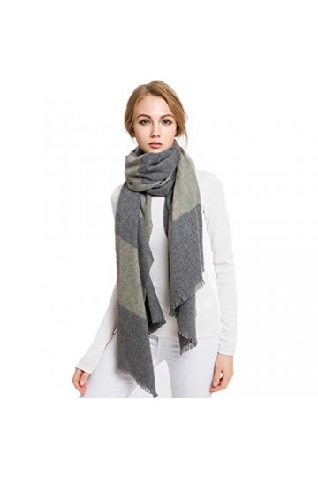 Echarpes Foulards pour Femme Rayures Grises pour Femme Châle Enveloppé pour Femme Douce Et Chaude en Cachemire en Croissance 