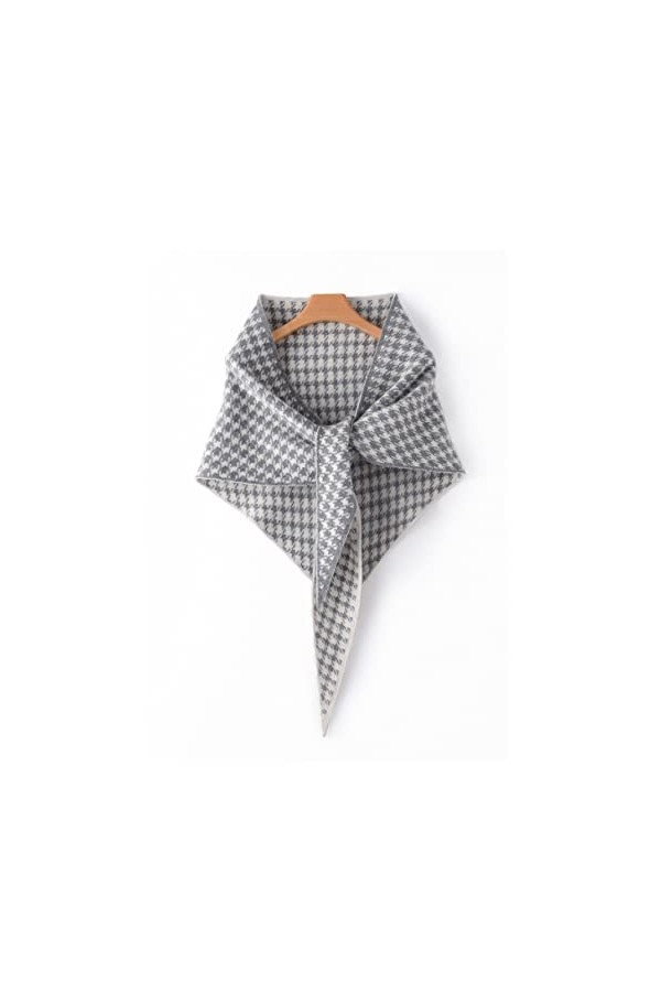 KIPPOT Triangle châle automne hiver pur cachemire femme tricoté oiseau écharpe à carreaux chaud doux extérieur épaississement