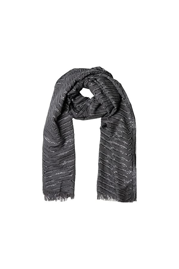 Badgley Mischka Écharpe métallique à chevrons, charbon, 24"x74"