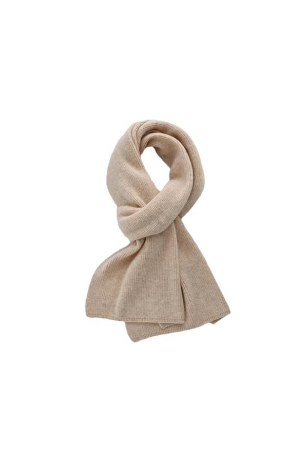 Hdhdeueh Écharpe tricotée en cachemire de couleur unie pour femme - Écharpe chaude et épaisse, abricot, taille unique