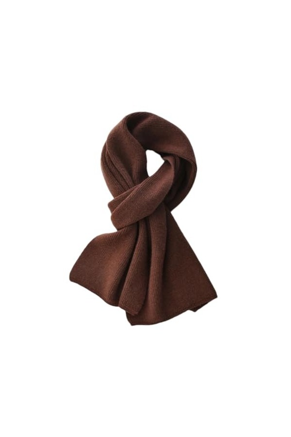 Hdhdeueh Écharpe tricotée en cachemire de couleur unie pour femme - Écharpe chaude et épaisse, abricot, taille unique