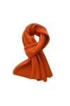 Hdhdeueh Écharpe tricotée en cachemire de couleur unie pour femme - Écharpe chaude et épaisse, Orange, taille unique