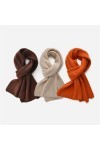 Hdhdeueh Écharpe tricotée en cachemire de couleur unie pour femme - Écharpe chaude et épaisse, Orange, taille unique