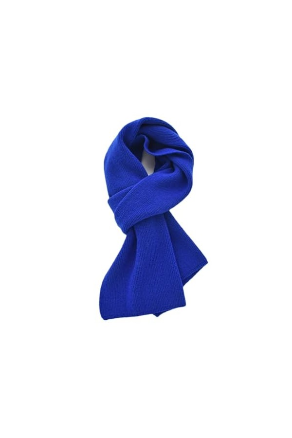 Hdhdeueh Écharpe tricotée en cachemire de couleur unie pour femme - Écharpe chaude et épaisse en laine, bleu lac, taille uniq