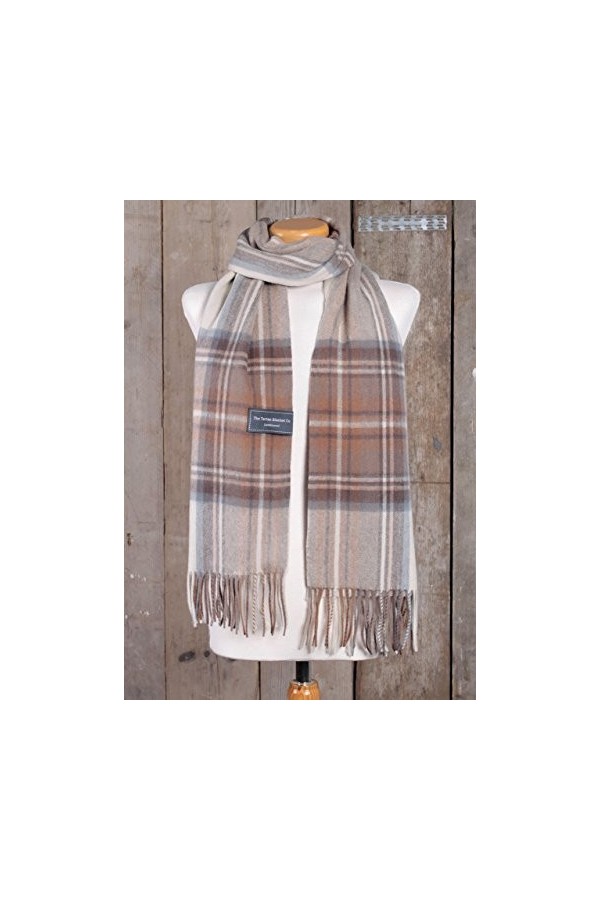 The Tartan Blanket Co. Écharpe oversize en laine dagneau - Stewart Natural Dress Tartan