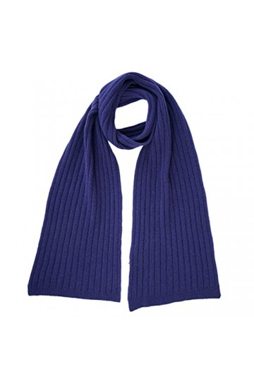 Écharpe tricotée en 50% Cachemire recyclé, pour hommes/femmes, fabriqué en Italie Bleu marine 