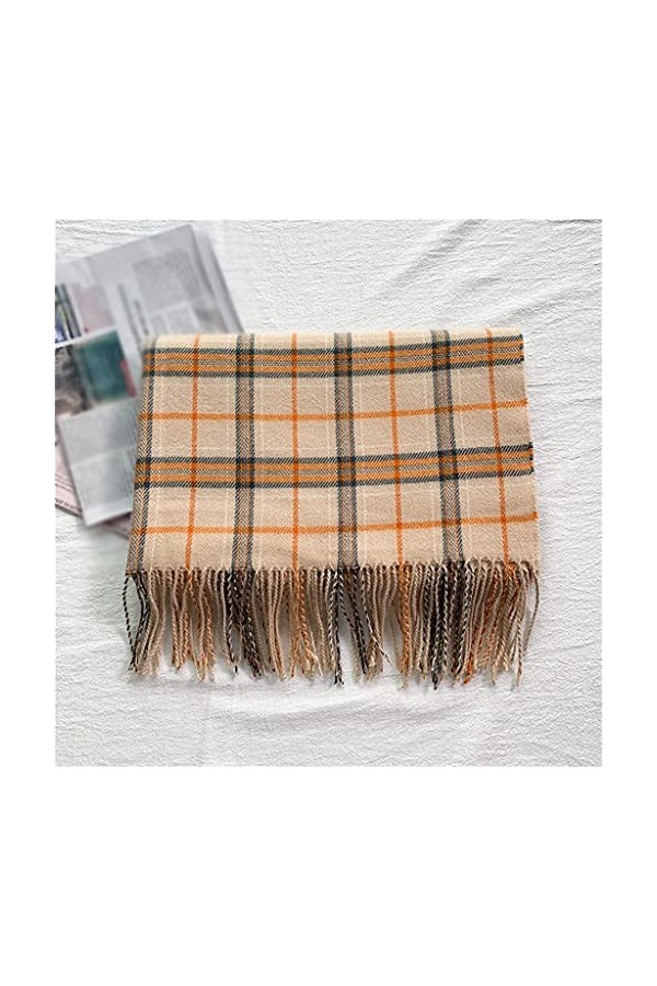 Samnuerly Plaid Dames Écharpe Hiver Style Coréen Châle À Franges Écharpe Chaude Femmes Écharpe Épaisse Couleur : A, Taille :