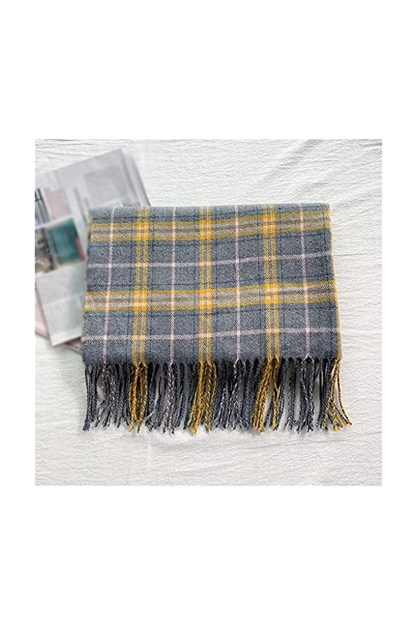 Samnuerly Plaid Dames Écharpe Hiver Style Coréen Châle À Franges Écharpe Chaude Femmes Écharpe Épaisse Couleur : A, Taille :