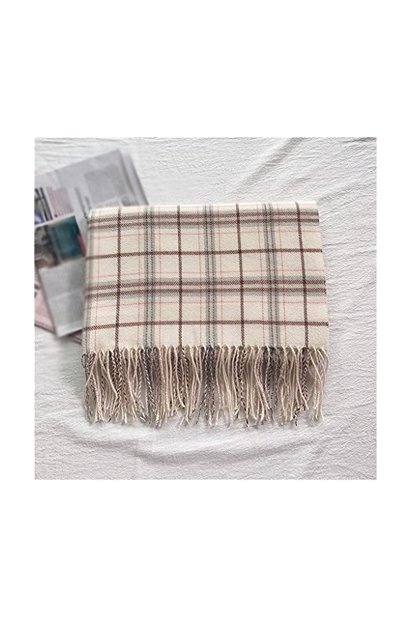 Samnuerly Plaid Dames Écharpe Hiver Style Coréen Châle À Franges Écharpe Chaude Femmes Écharpe Épaisse Couleur : A, Taille :