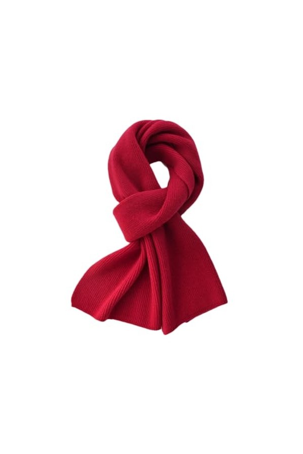 Hdhdeueh Écharpe tricotée en cachemire pour femme - Couleur unie - Unisexe - Chaude et épaisse, Noir , taille unique