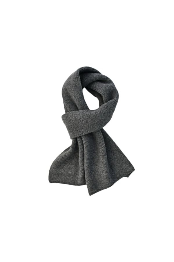 Hdhdeueh Écharpe tricotée en cachemire pour femme - Couleur unie - Unisexe - Chaude et épaisse, Gris foncé 9., taille unique