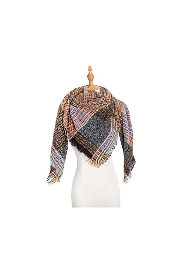 Écharpe pour femme Écharpe dhiver chaude pour femme Écharpe en cachemire Châle Écharpe de couverture rose épaisse pour femme