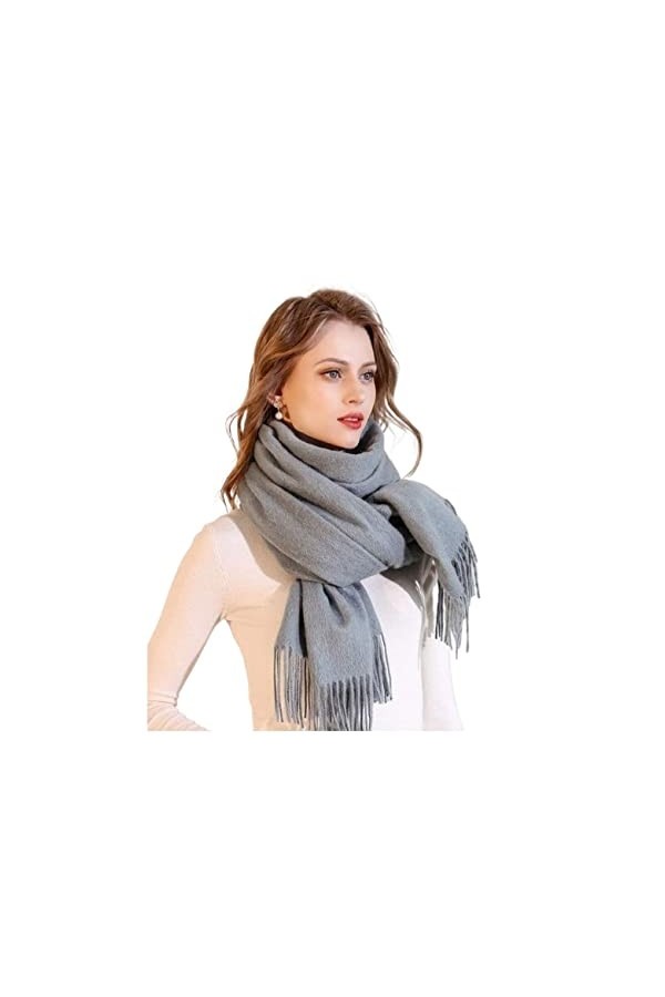Ryakos éCharpe De Mode Écharpe Femme Pashmina Châles Wraps Écharpe Écharpe De Couleur Unie Écharpe DHiver Blue : D, Size : 