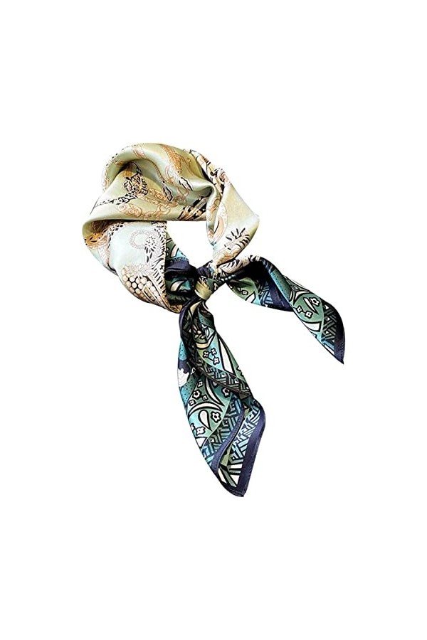 BAZIGA Écharpe en Mousseline de Soie Pure Écharpe en Soie Blanche et Vert foncé Écharpe en Soie dautomne et dhiver pour Fem